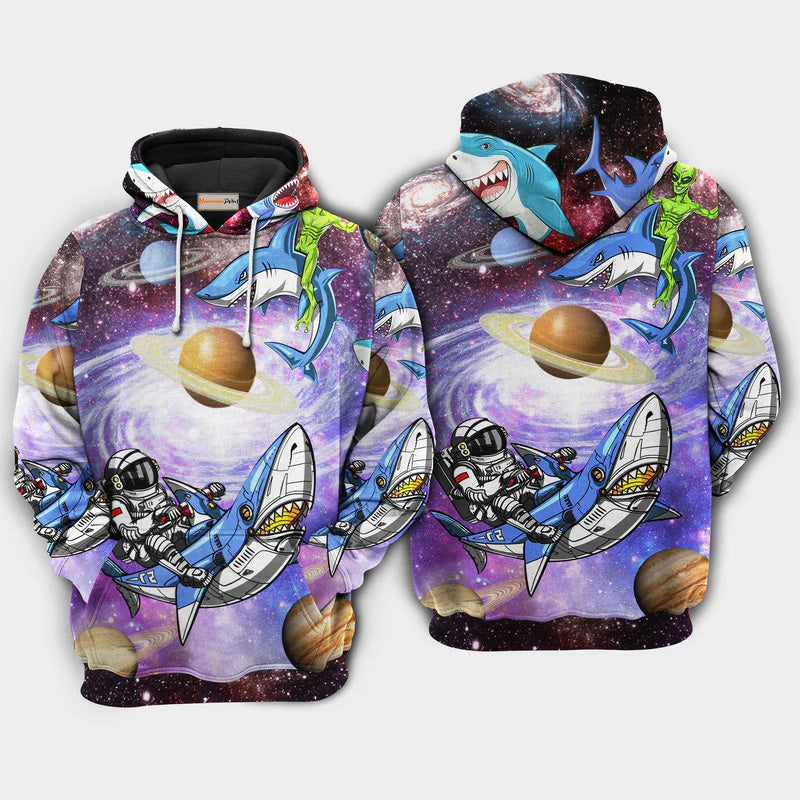 Shark Alien Space Art – 3D Hoodie