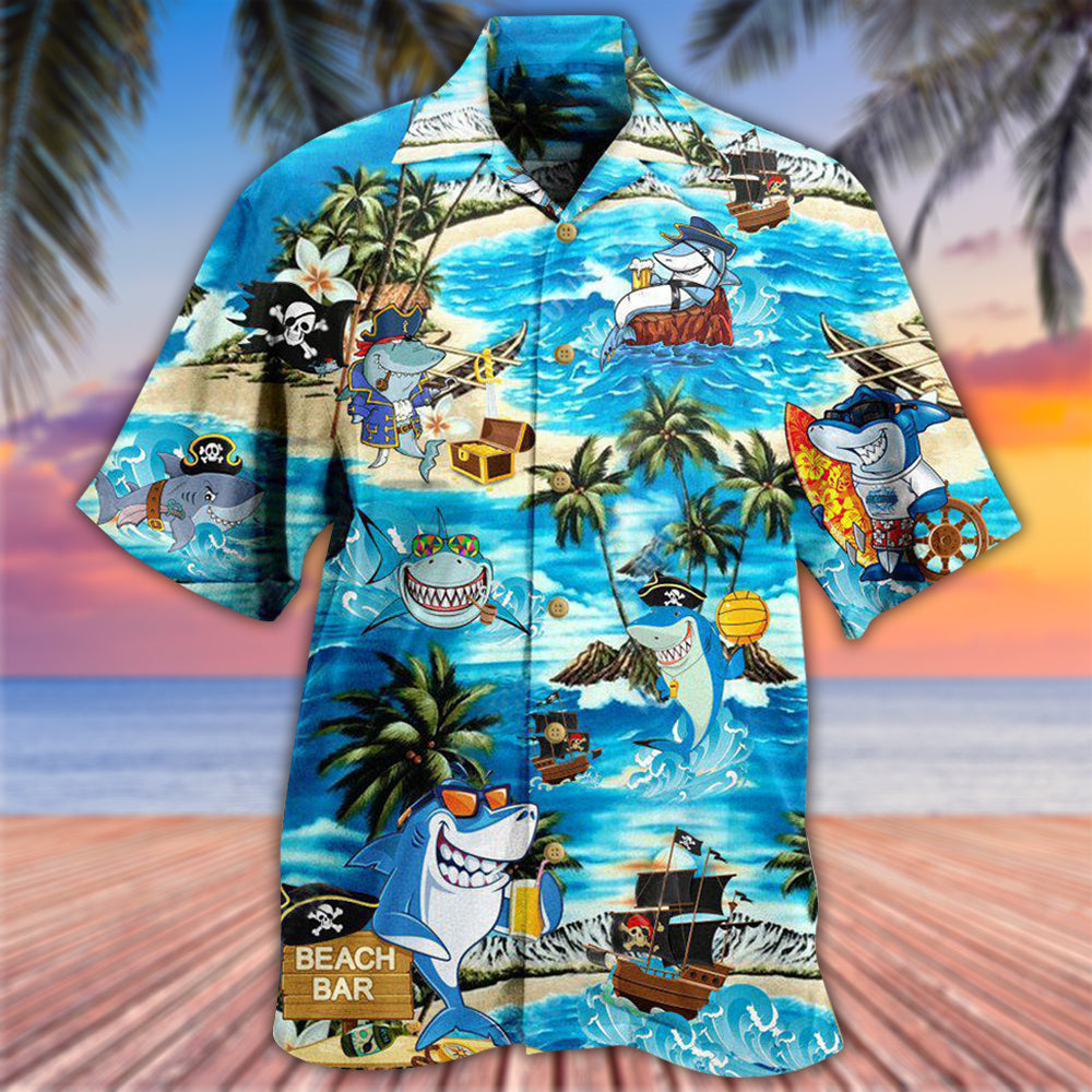 Pirate Shark Beach Bar Adventure – Hawaiian Shirt