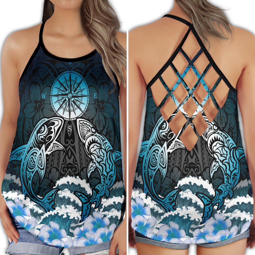Shark Ocean Predator Amazing Marine Life Art Style - Hollow Tank Top