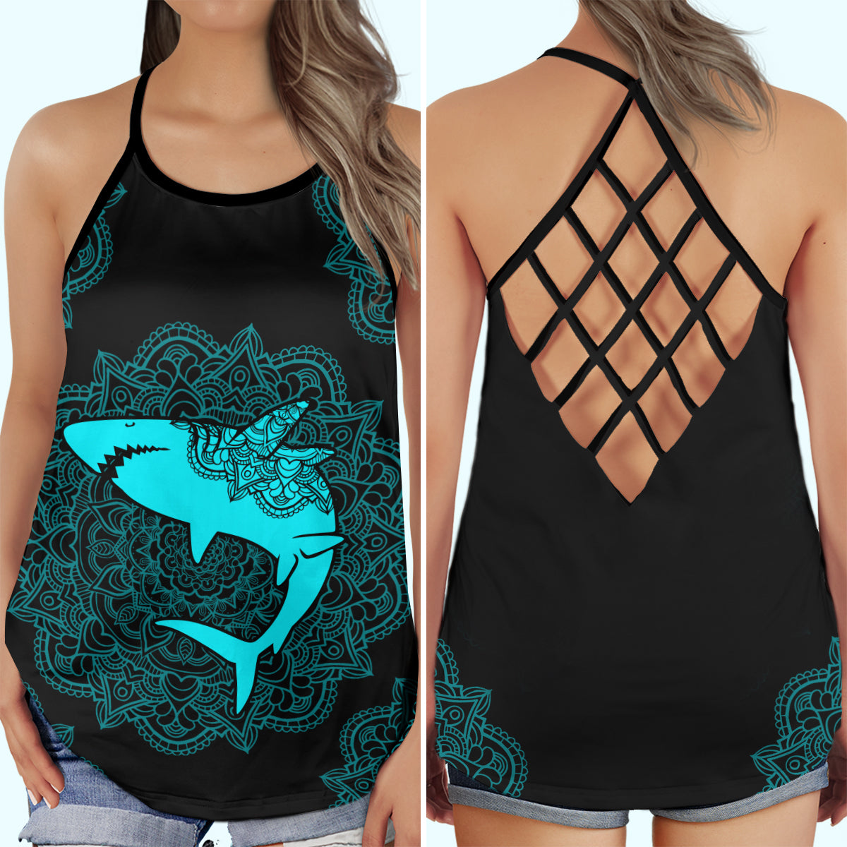 Shark Mandala Pattern – Hollow Tank Top