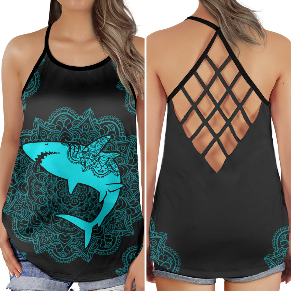 Shark Mandala Pattern Style - Hollow Tank Top