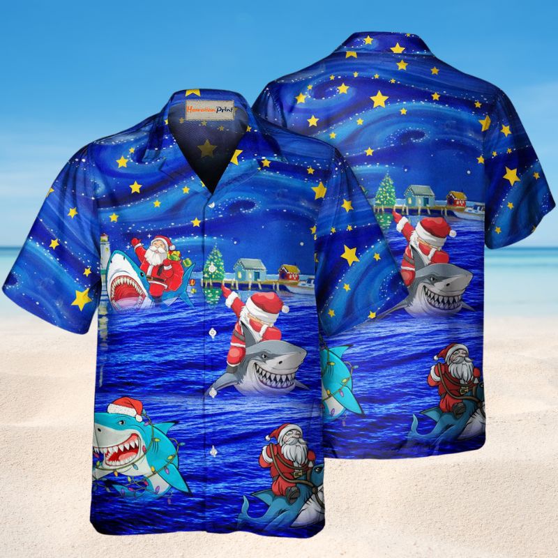 Shark Funny Santa Christmas 1 – Hawaiian Shirt