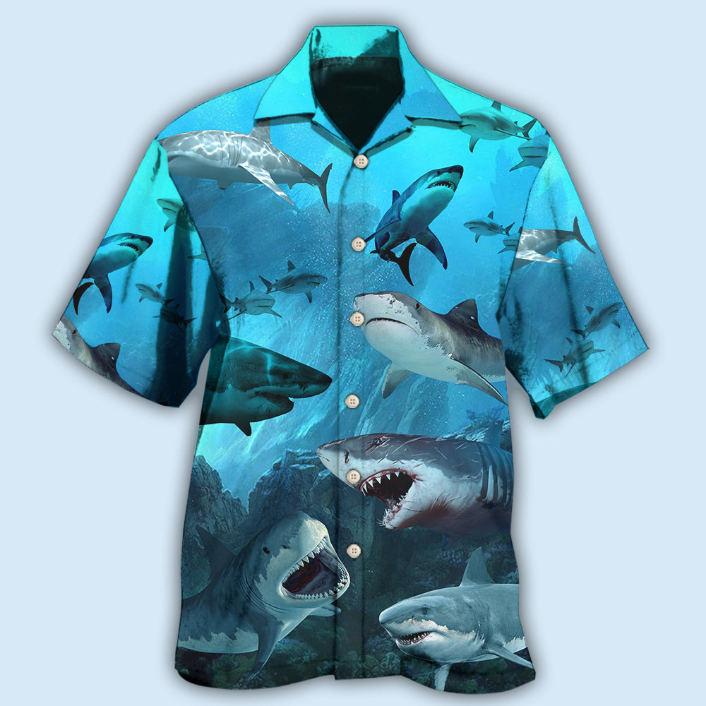 Shark Blue Fresh Ocean Style – Hawaiian Shirt