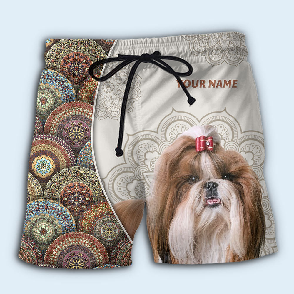 Shih Tzu Mandala Pattern Personalized – Beach Short
