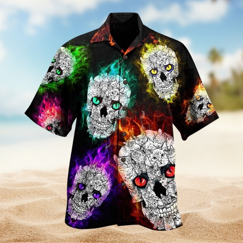 Skull Color Smile Say Hi Limited Edition – Hawaiian Shirt
