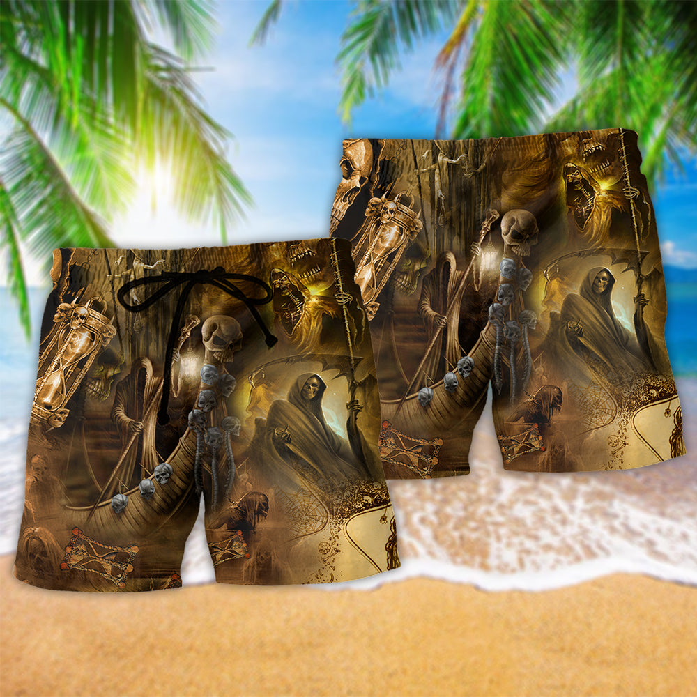 Skull Vintage Go To Hell Style - Beach Short