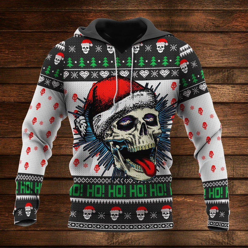 Skull Happy Christmas Limited Art - 3D Hoodie
