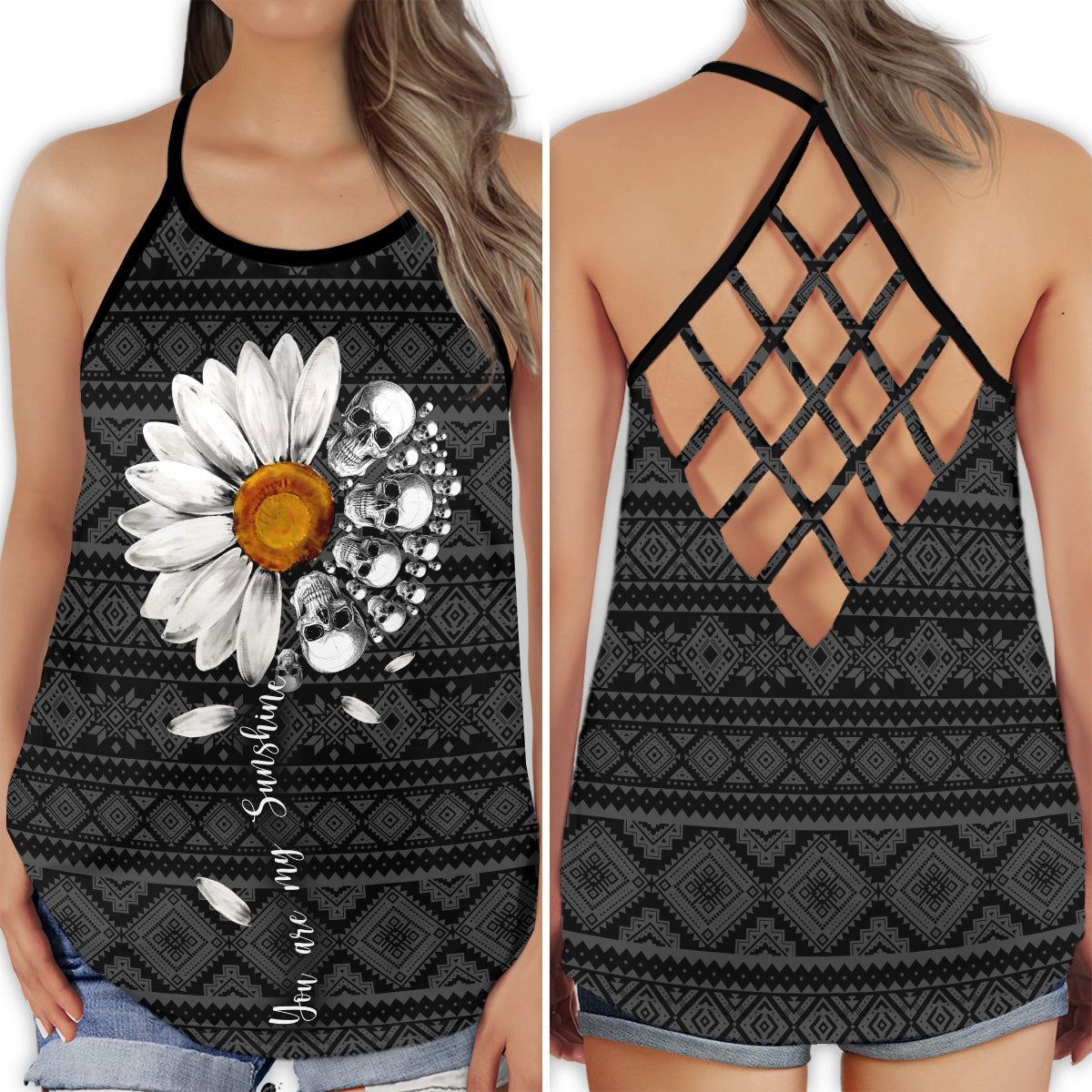 Skull Lady You Are My Sunshine - Hollow Tank Top