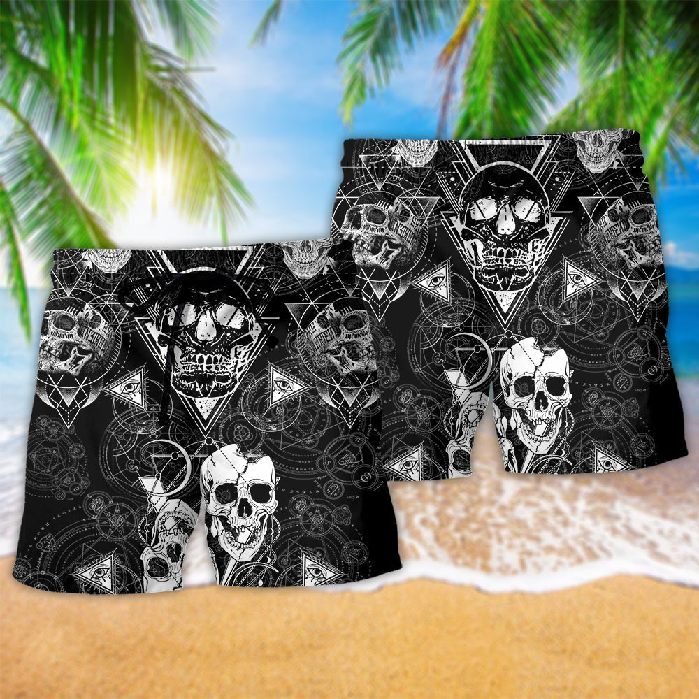 Skull Love Dark Minimal Style – Beach Short