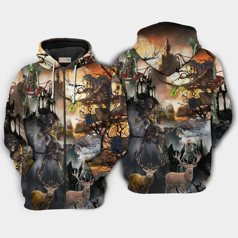 Skull Love Hunting Art – 3D Hoodie