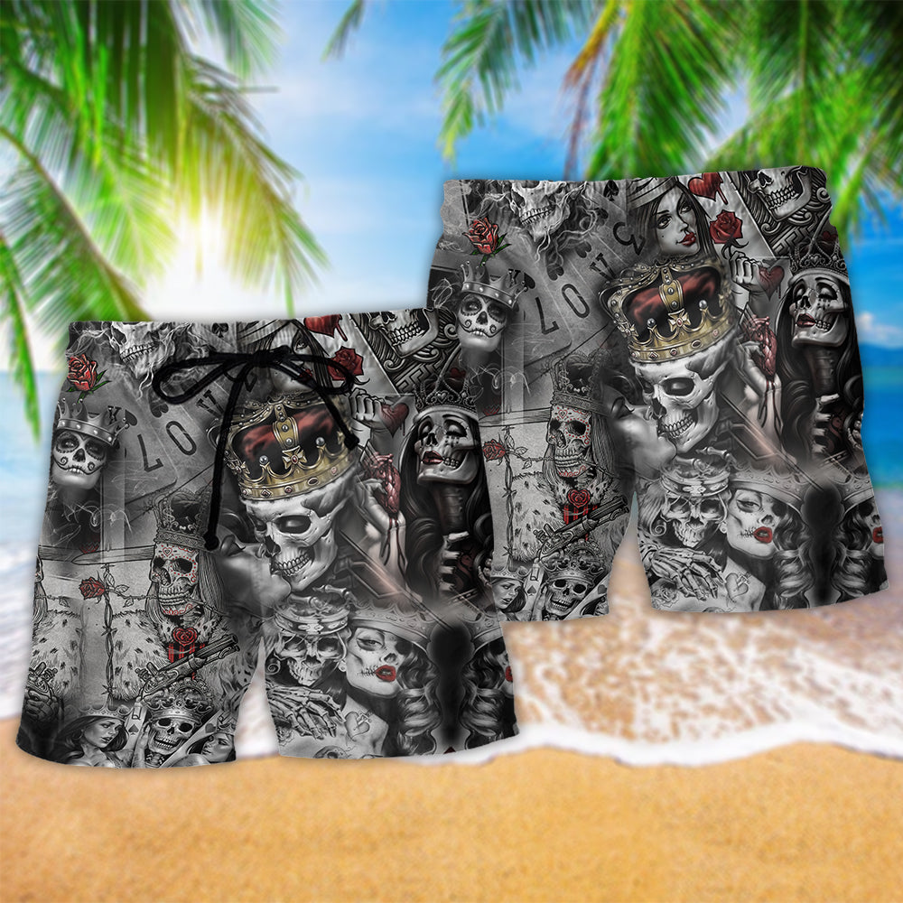 Skull Poker Skull Love Is Blind – Beach Short