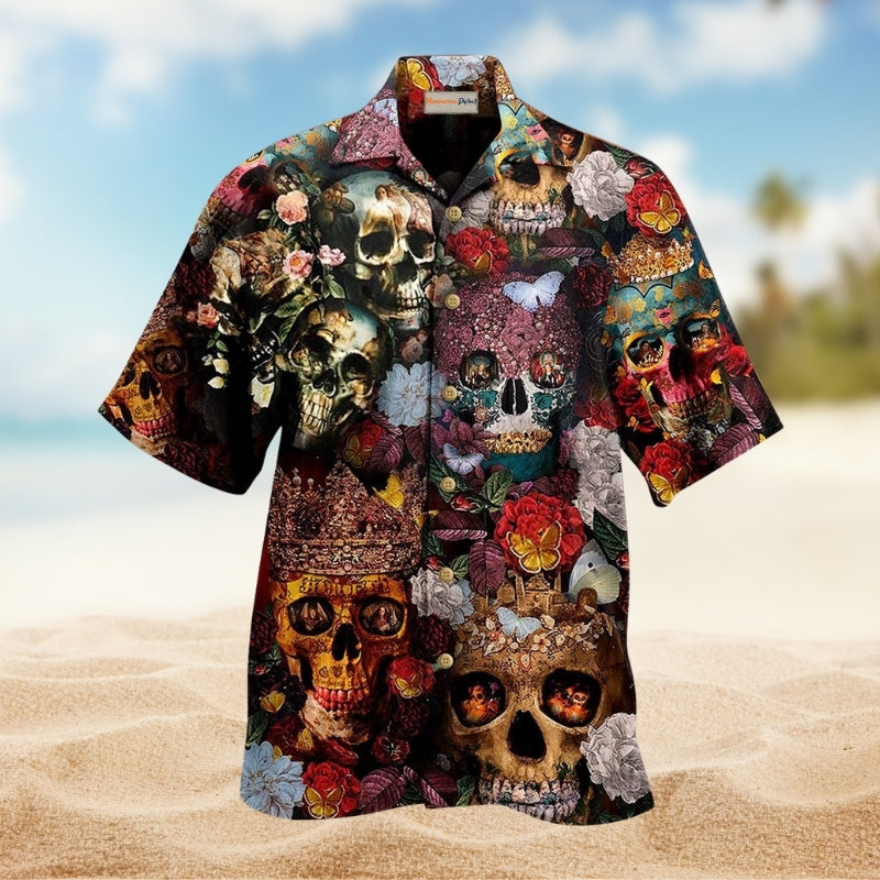 Skull Queen Love Flowers Limited Edition – Hawaiian Shirt