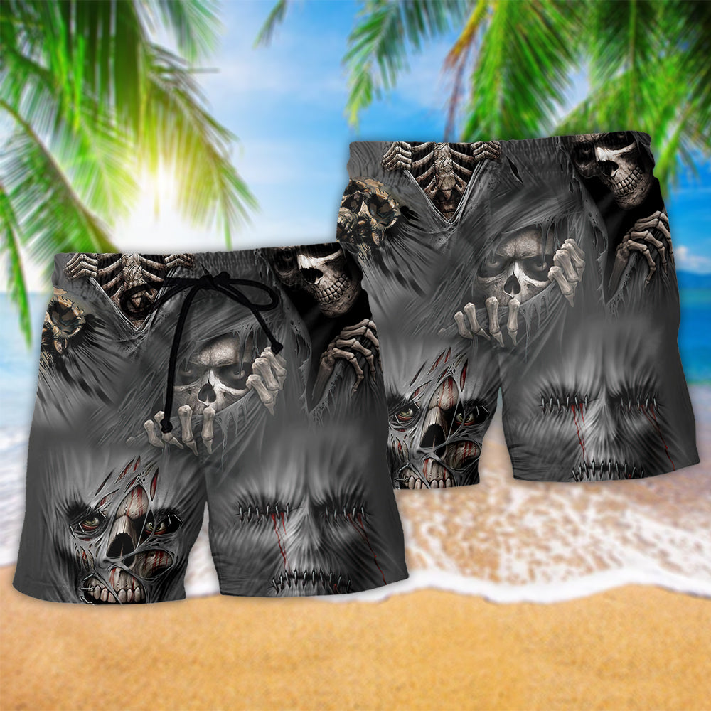 Skull What Scares You Excites Me - Beach Short