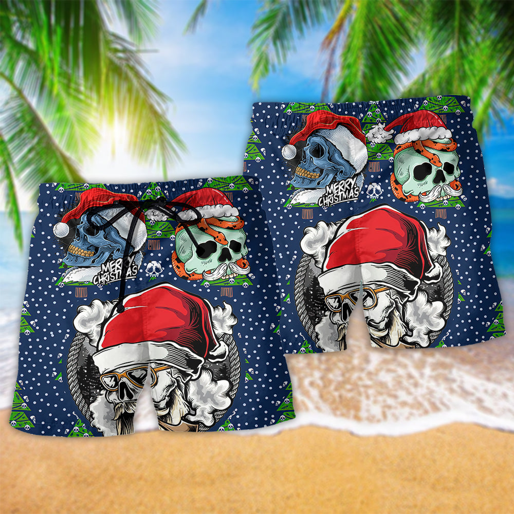 Skull Santa Hat Christmas Tree – Beach Short