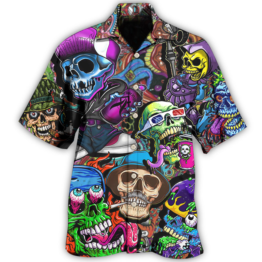 Skull Colorful Artistic Style Pattern – Hawaiian Shirt