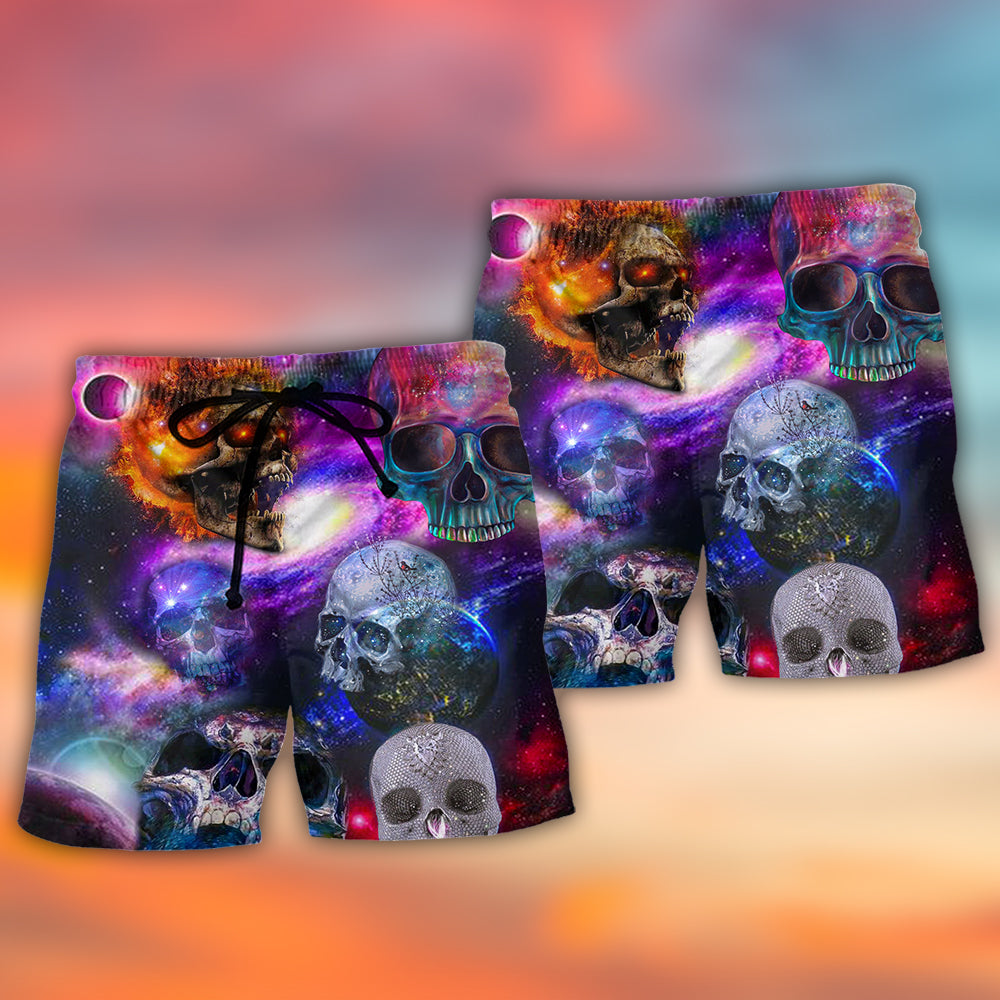 Skull So Amazing Galaxy Style - Beach Short