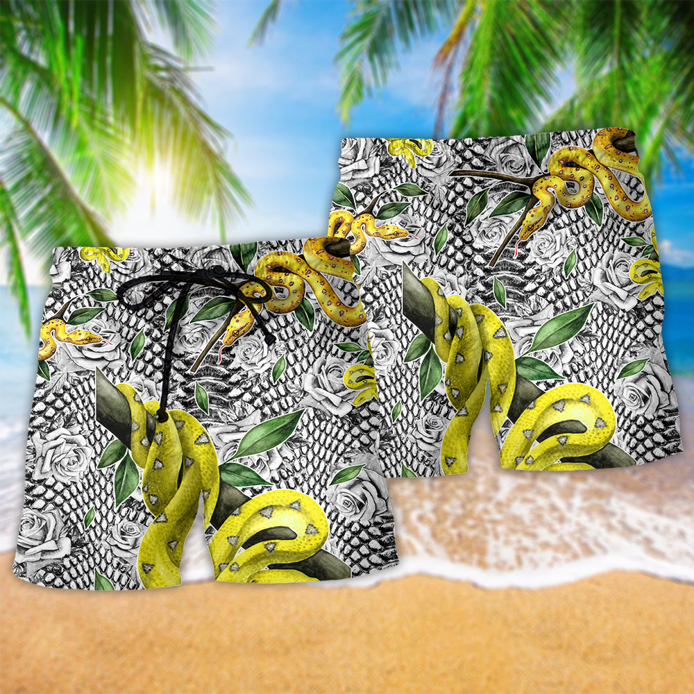 Snake Leaf Nature Art – Beach Short