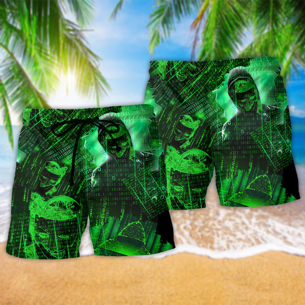 Creative Software Developer Green Tech Art – Beach Short