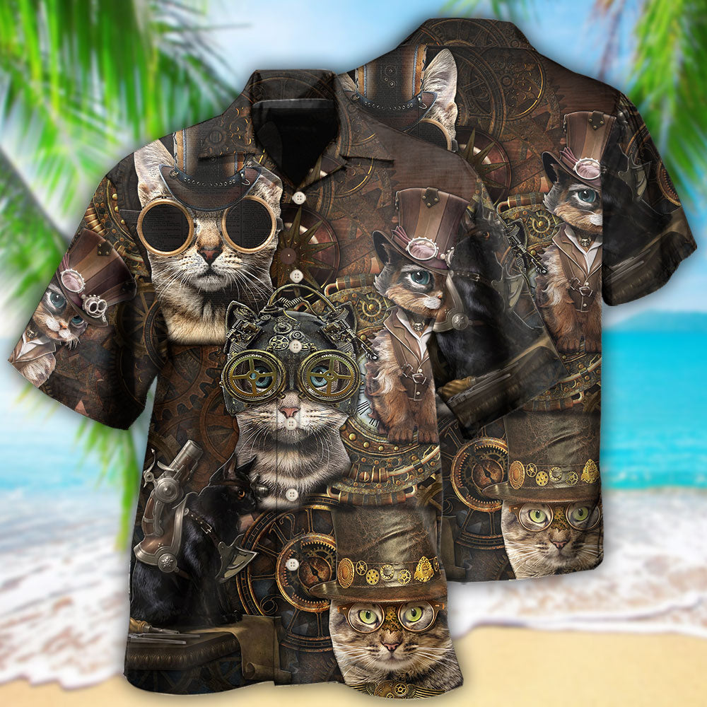 Steampunk Cats Fantasy Art - Hawaiian Shirt