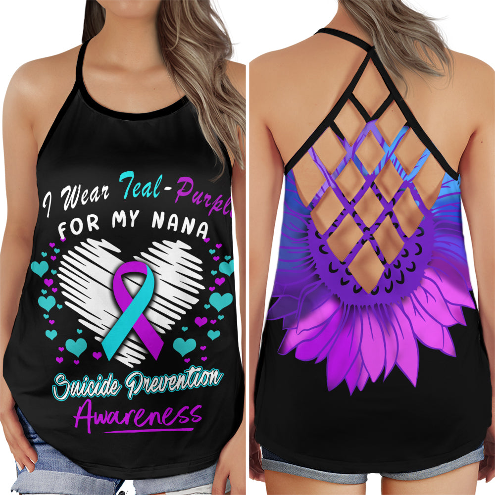 I Wear Teal And Purple For My Nana - Hollow Tank Top