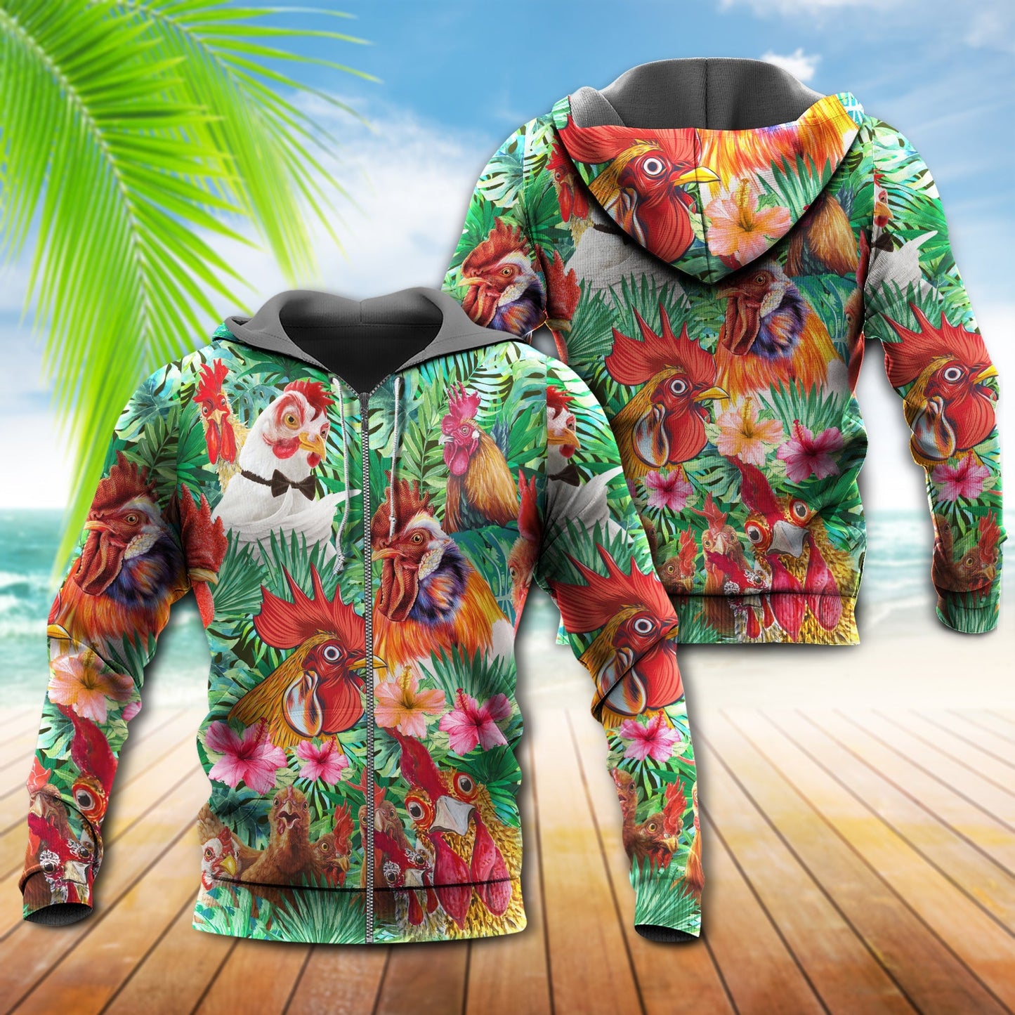 Summer Chicken Fun Style - 3D Hoodie4