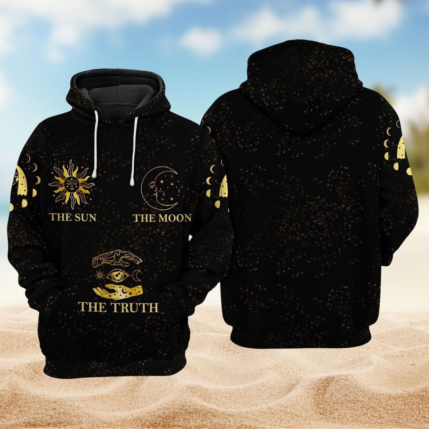 Sun Moon Cosmic Truth Dark Style - 3D Hoodie