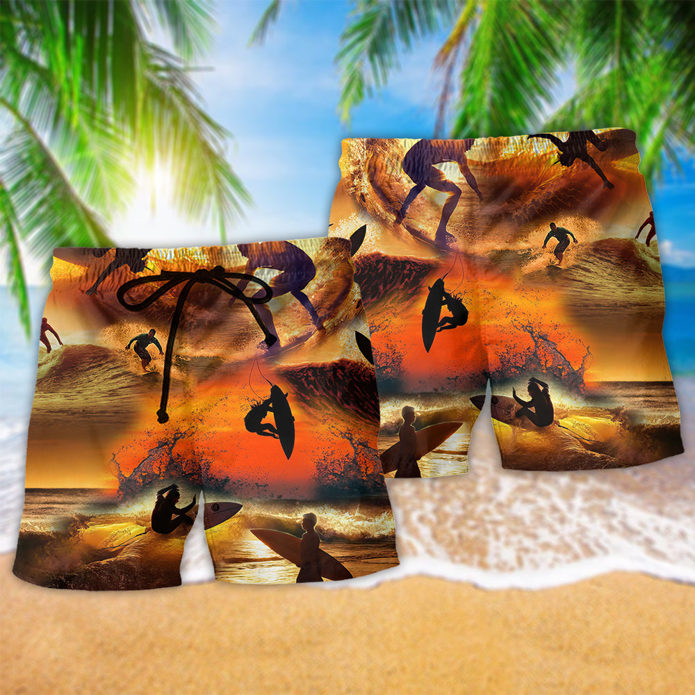 Surfing Is My Therapy Sunset Art – Beach Short