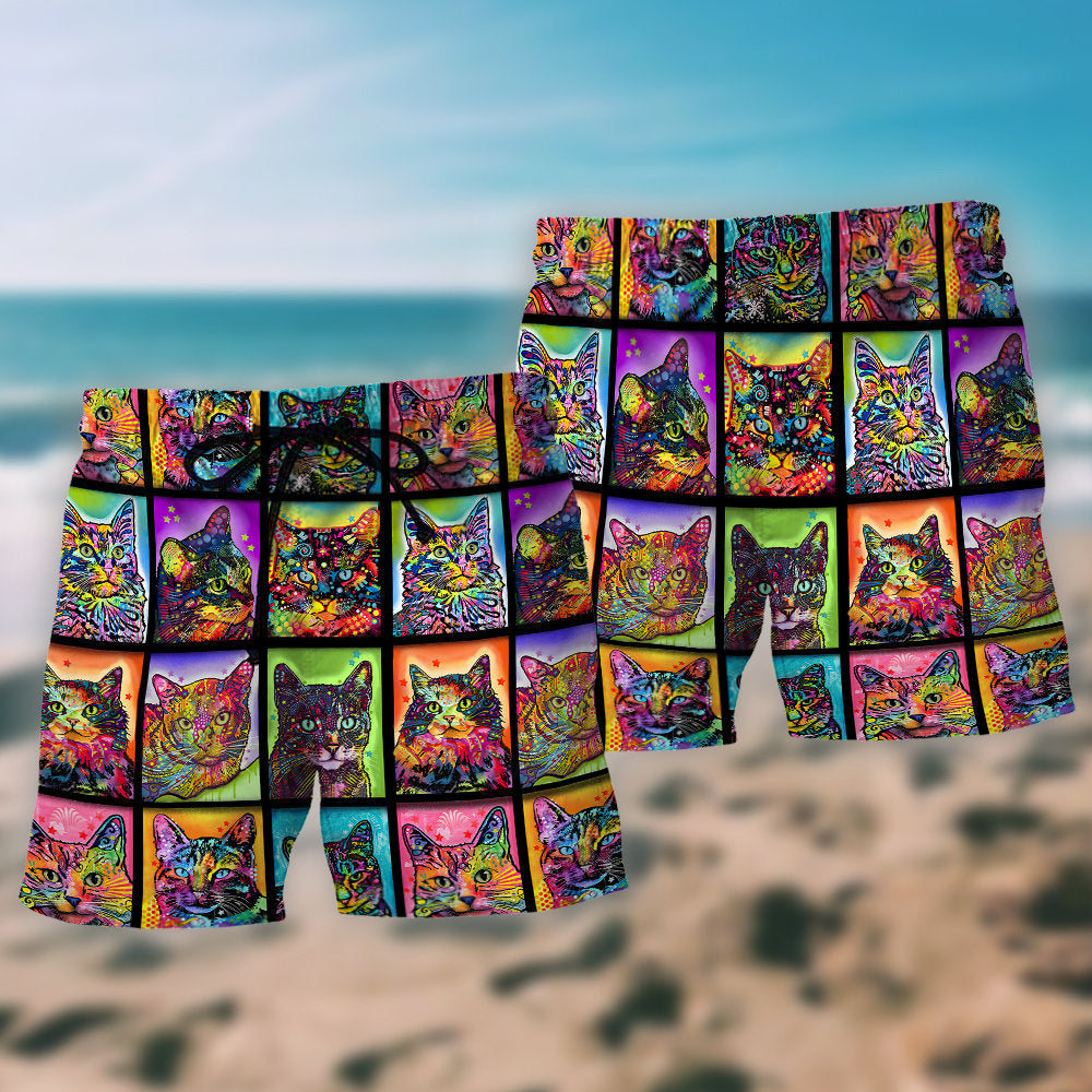 Crazy Cat Lover Kitty Art – Beach Short