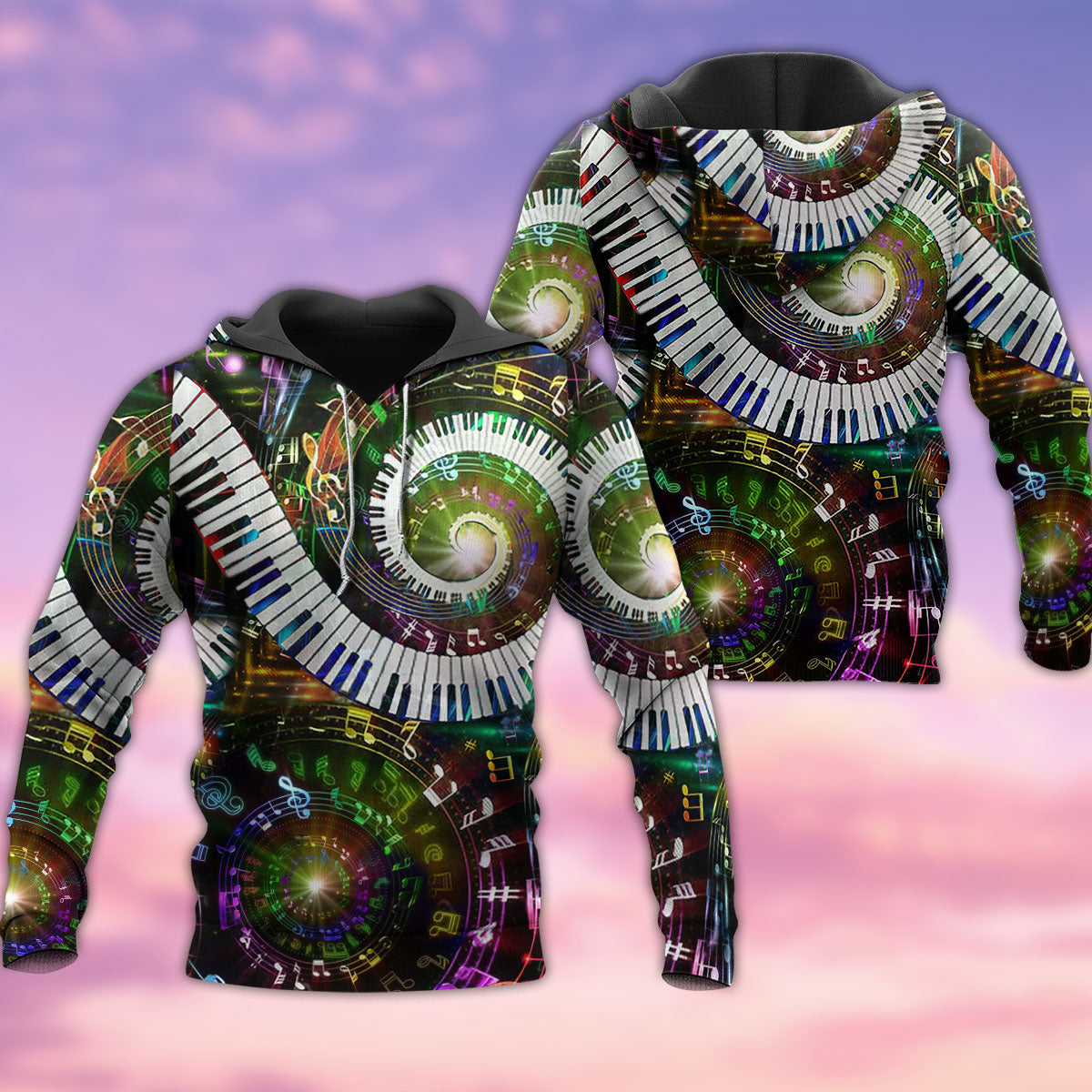 Ten Fingers Eighty Eight Keys - 3D Hoodie3