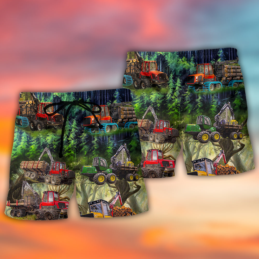 Tractor Outdoor Adventure Quote Art – Beach Short