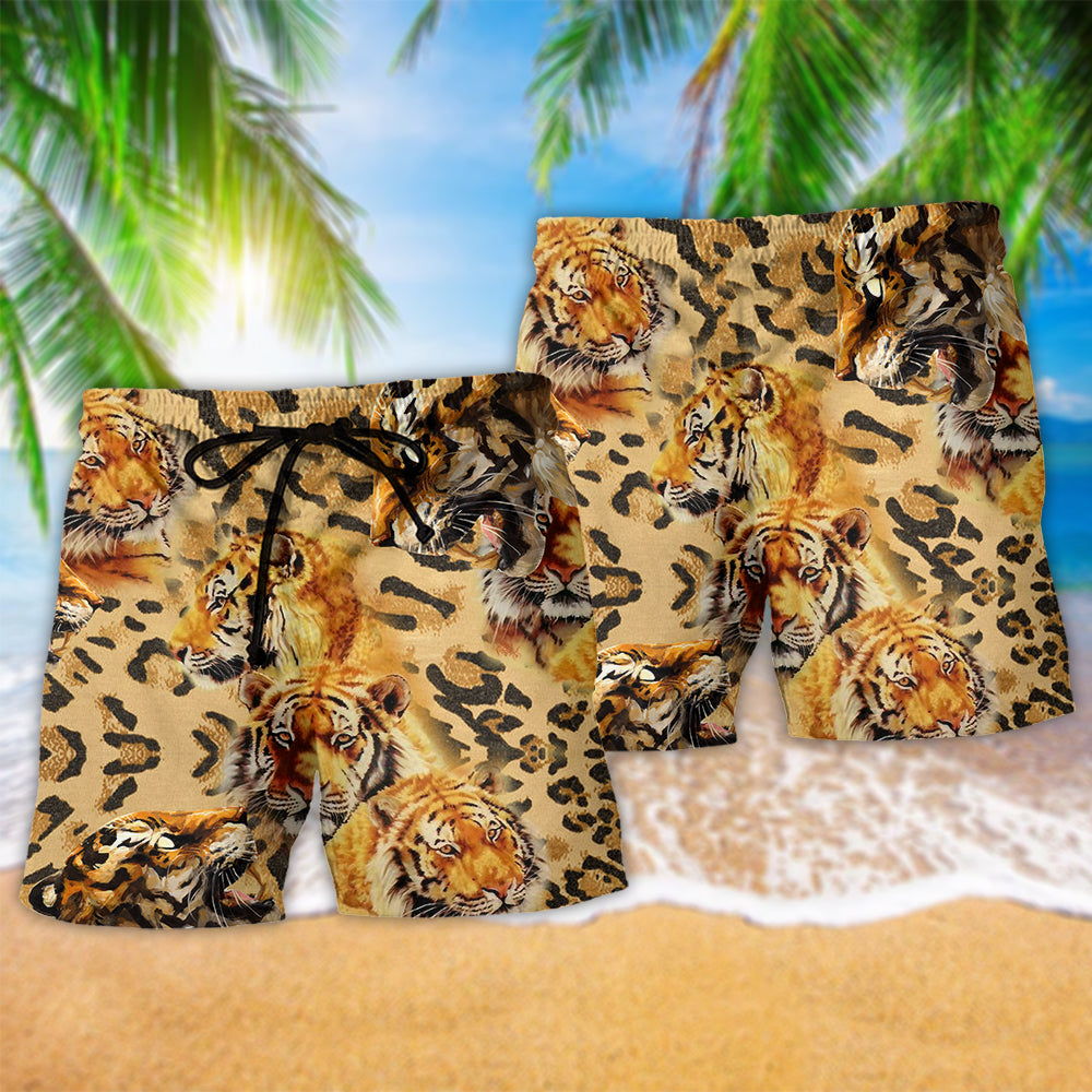 Cool Tiger Energy Bold Wildlife Art – Beach Short