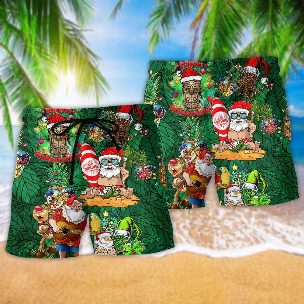 Tiki Christmas Funny Night - Beach Short