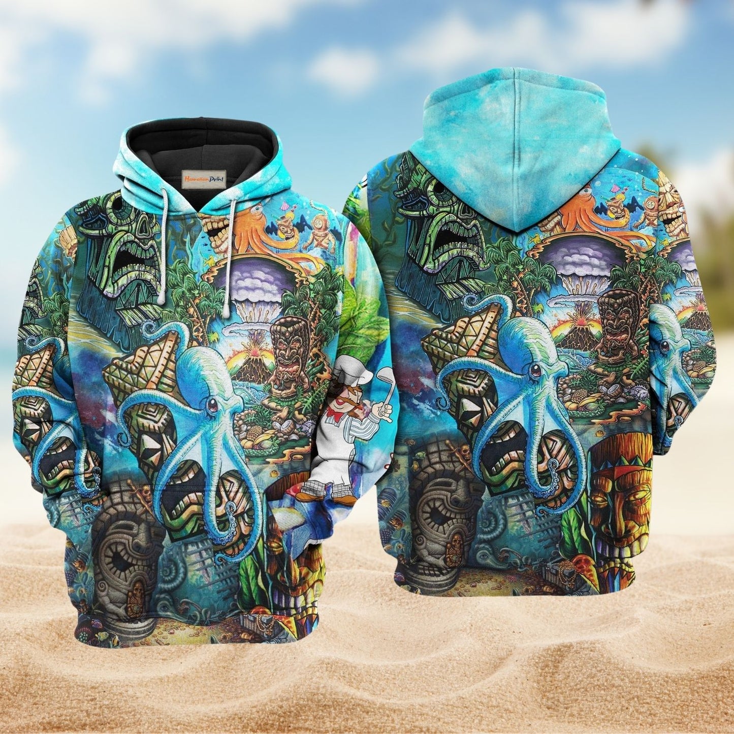 Tiki Ocean Summer Style - 3D Hoodie