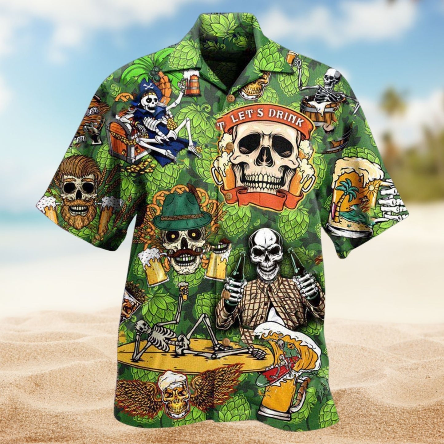 Its Beer Time Skull Edition – Hawaiian Shirt