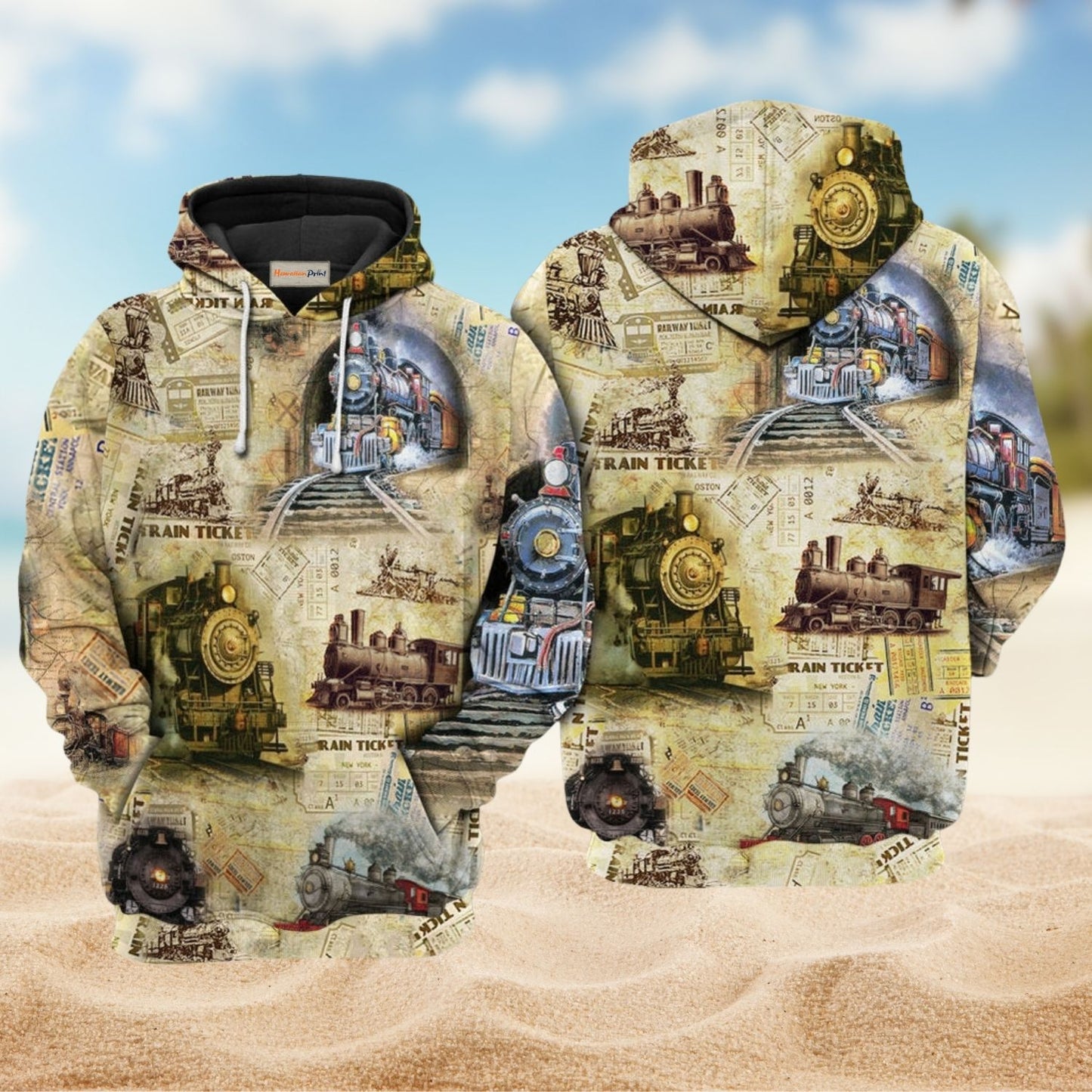 Train Locomotive Vintage Power - 3D Hoodie