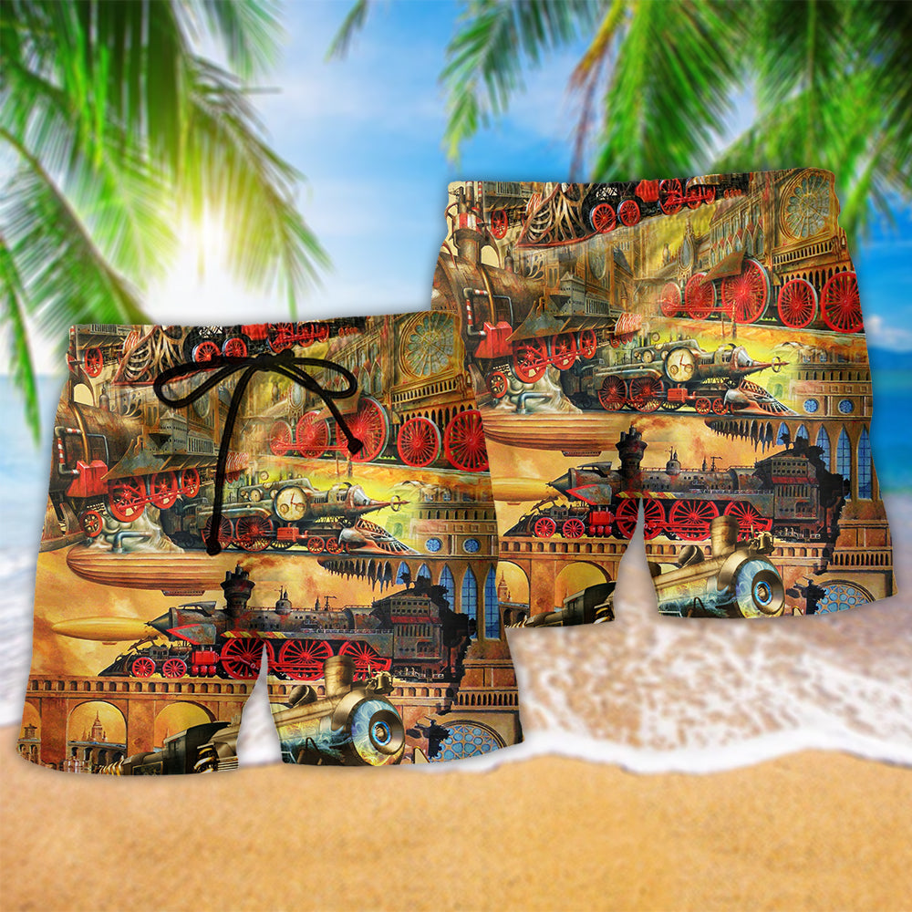 Train Life Journey Quote - Beach Short