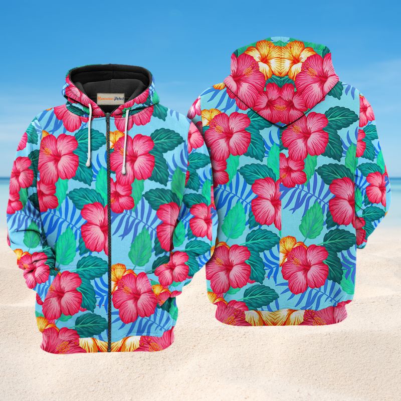 Tropical Flowers Art – 3D Hoodie