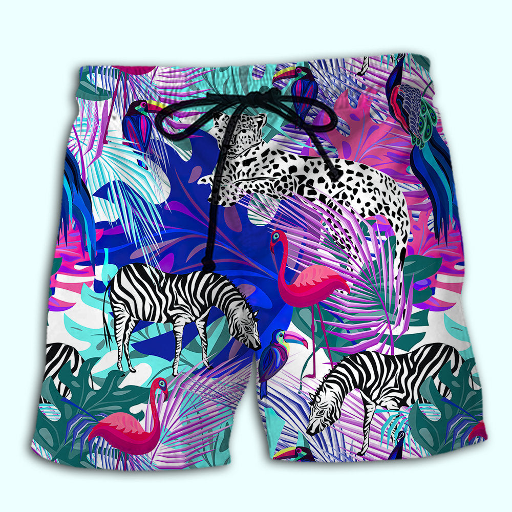 Tropical Animals Leaf Nature - Beach Short