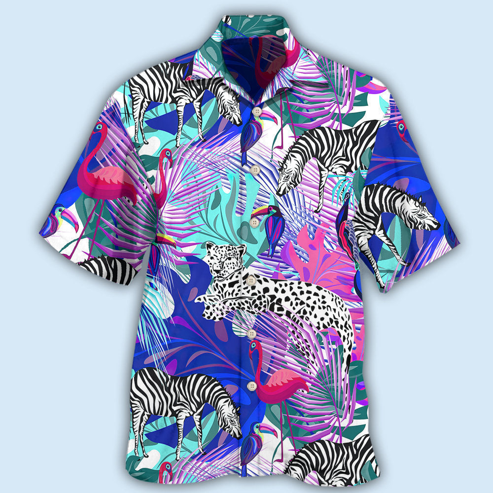 Tropical Animals Jungle Leaf Design – Hawaiian Shirt