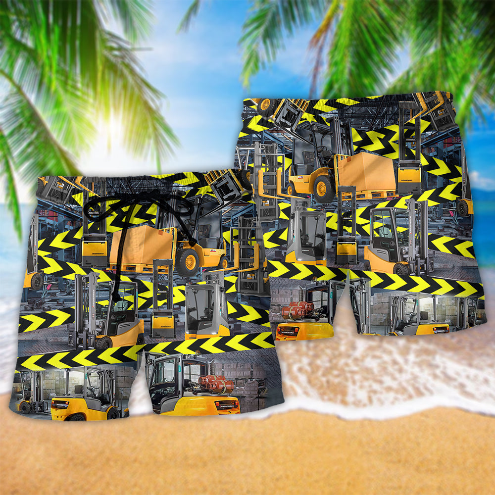 Power Truck Warning Heavy Duty Color Art – Beach Short