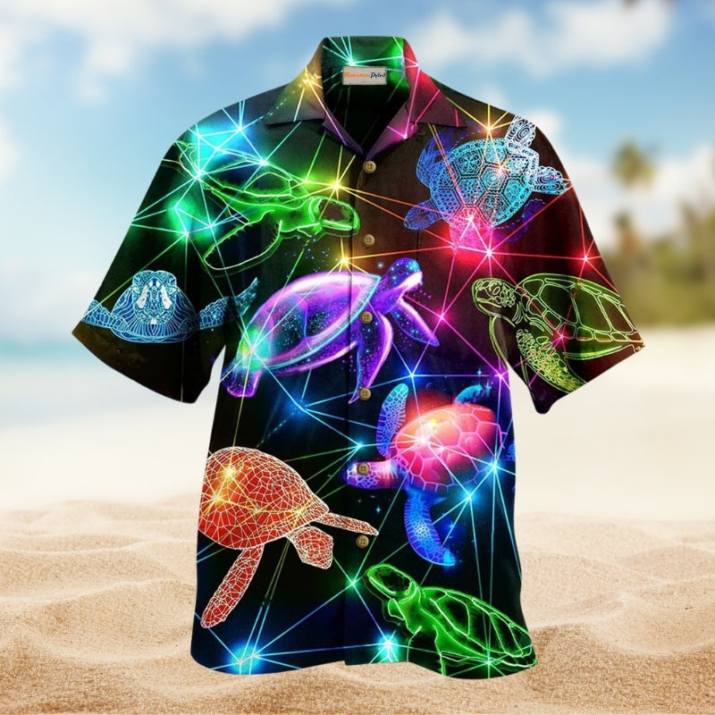 Turtle Full Color Neon Style Loves Ocean Limited Edition – Hawaiian Shirt