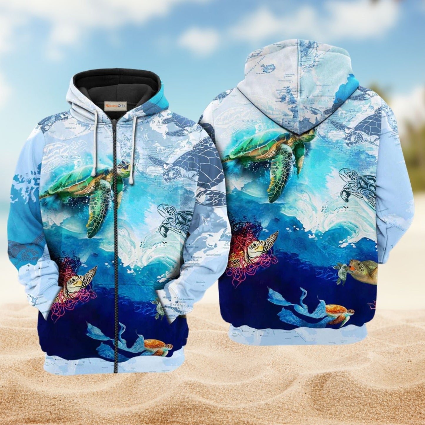 Turtle Go With The Flow - 3D Hoodie