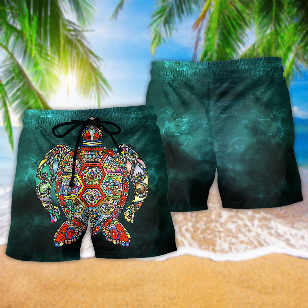 Turtle Sea Green Pattern – Beach Short