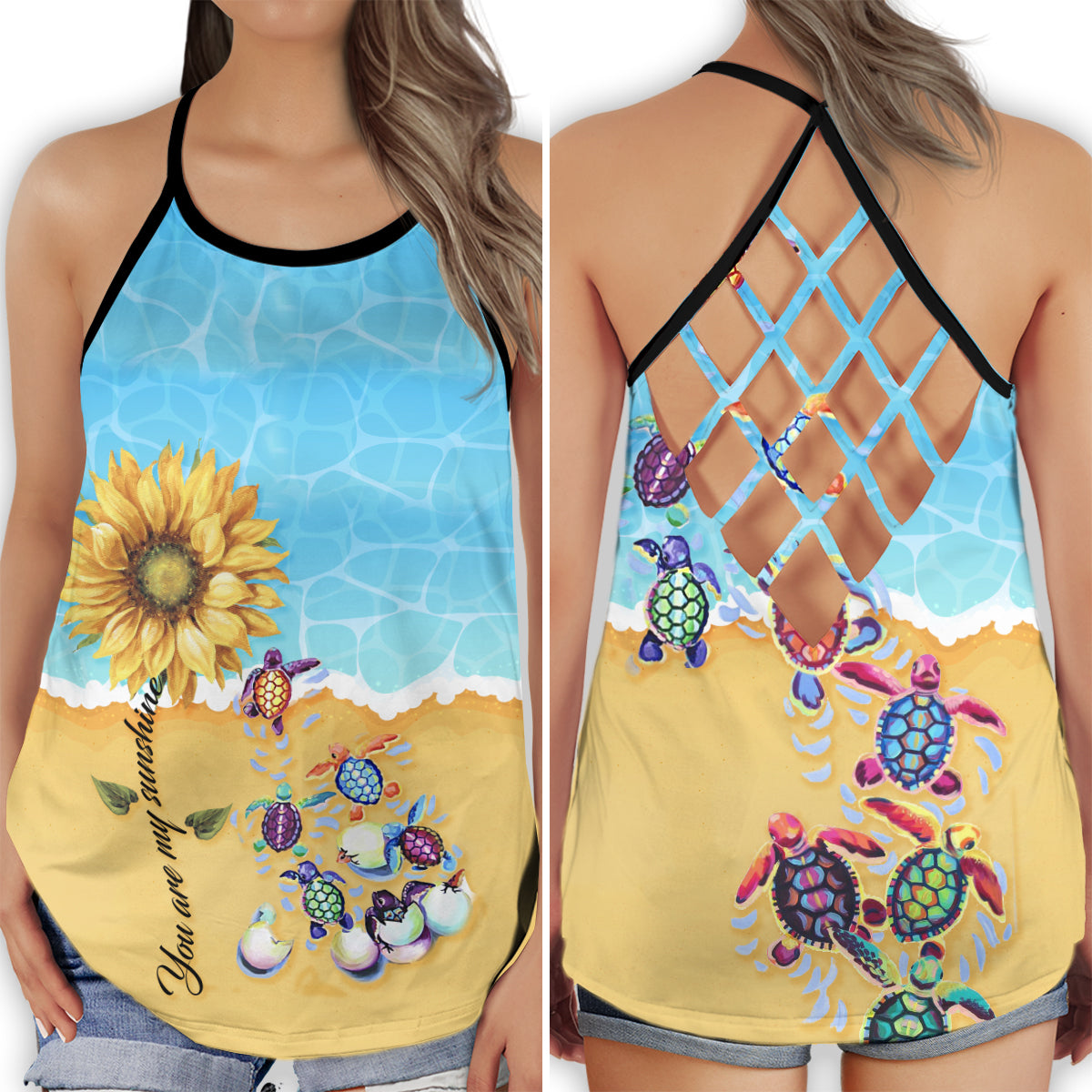 Turtle Love My Beach - Hollow Tank Top