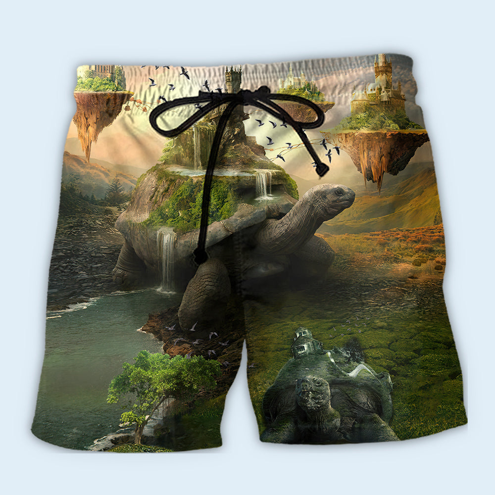 Turtle Vintage Landscape Style – Beach Short