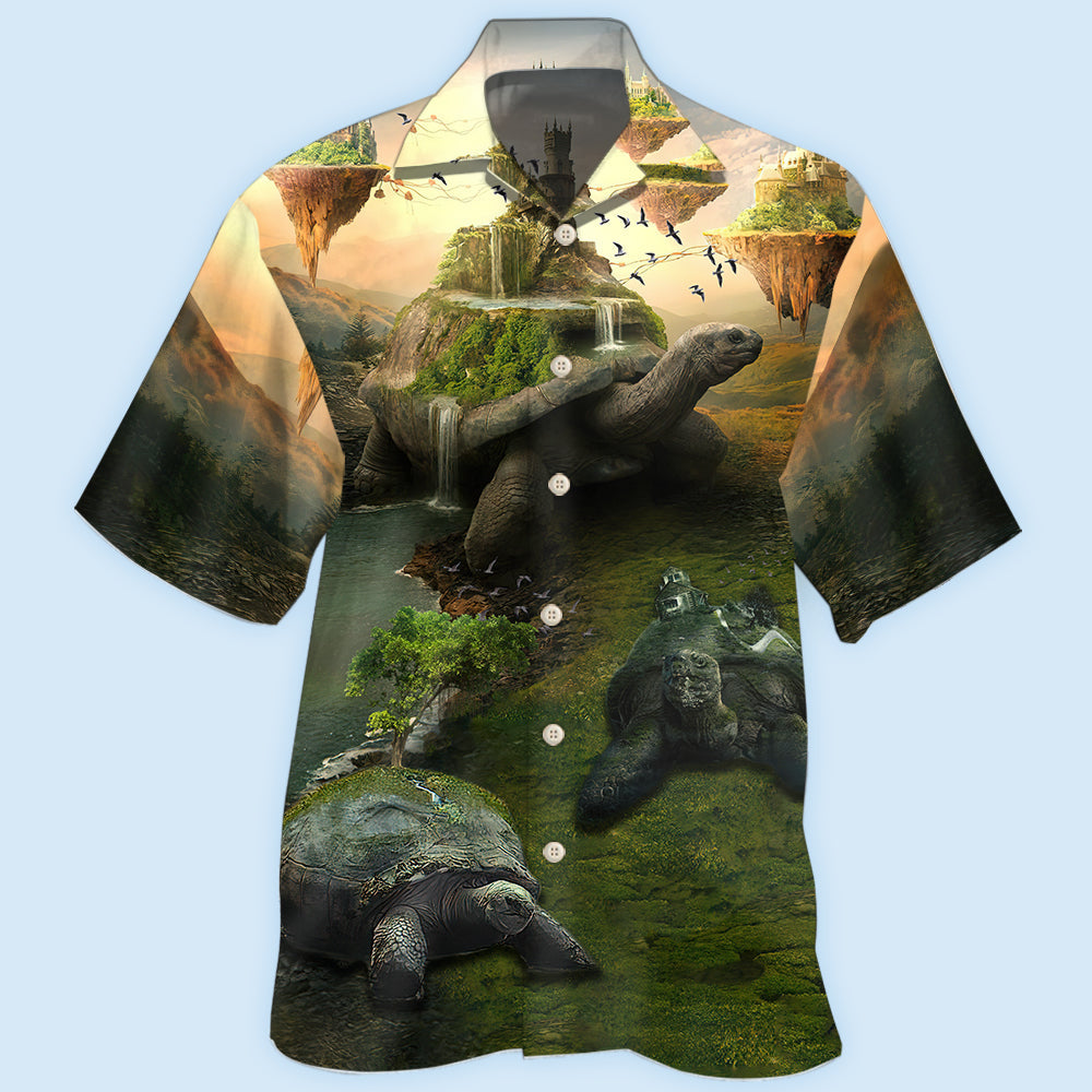 Turtle Vintage Landscape Art – Hawaiian Shirt