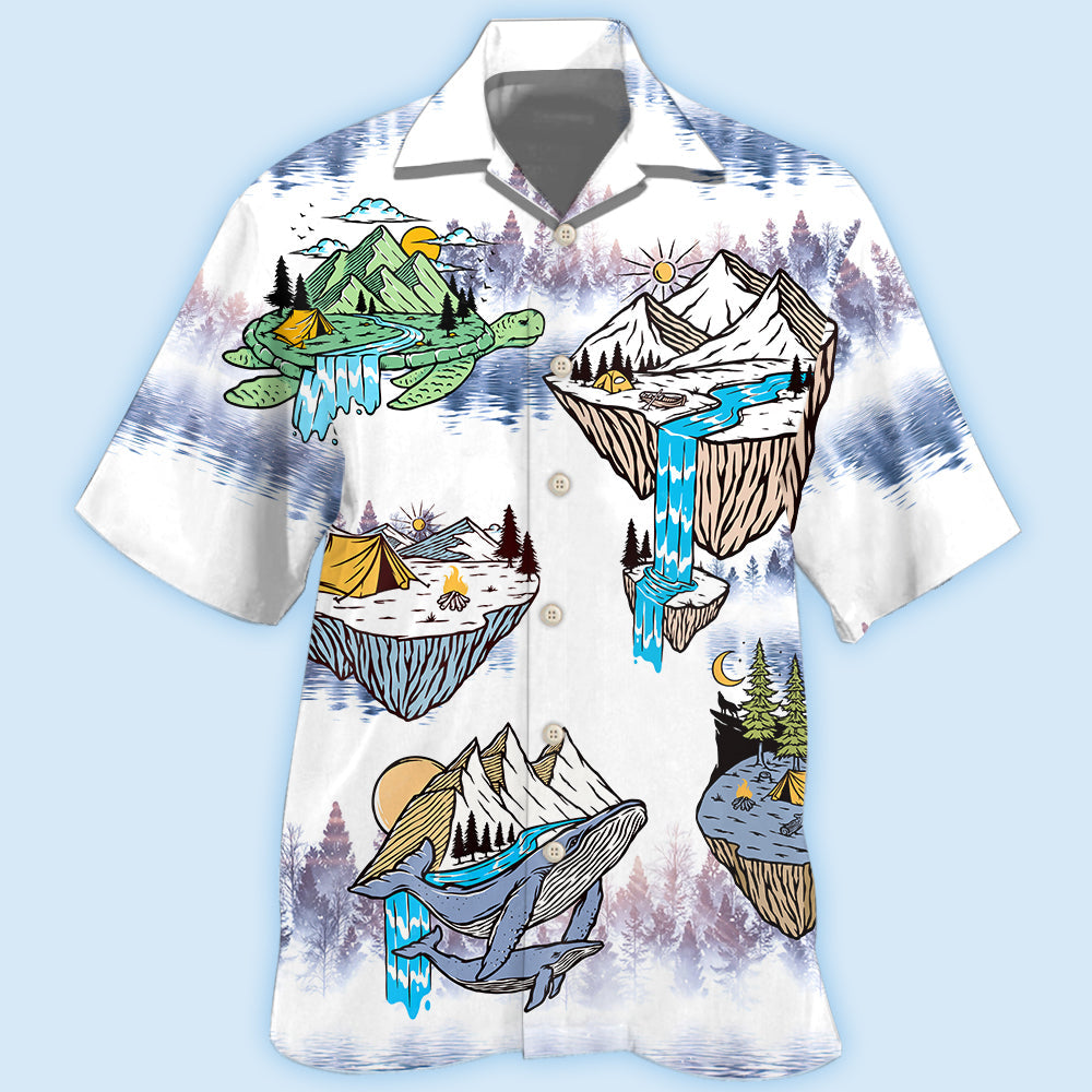 Turtle And Shark Camping Style – Hawaiian Shirt