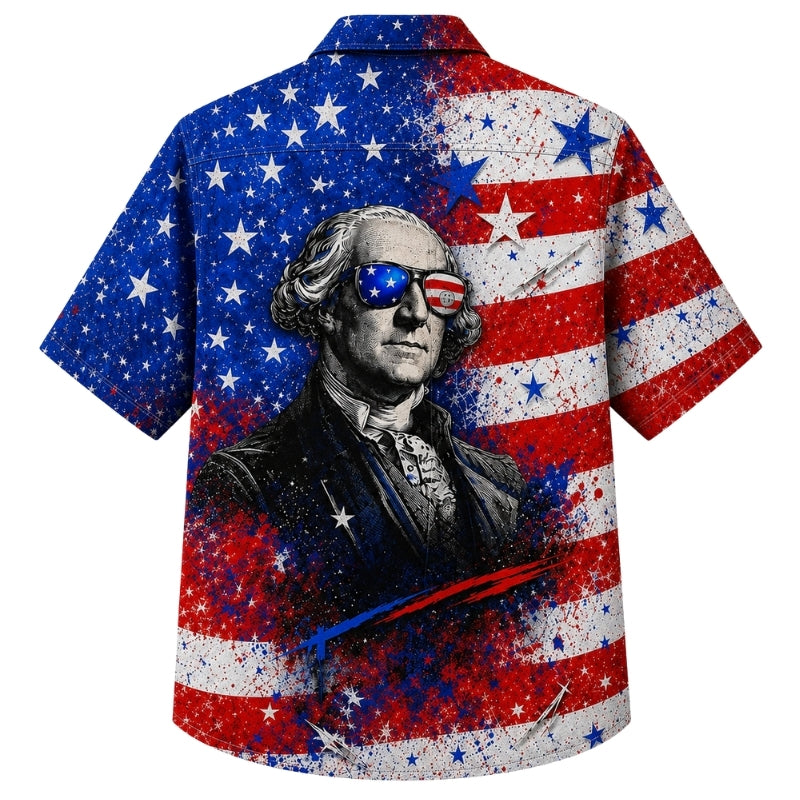 USA 250th Anniversary Wide Hawaiian Shirt- Cool Founding Father