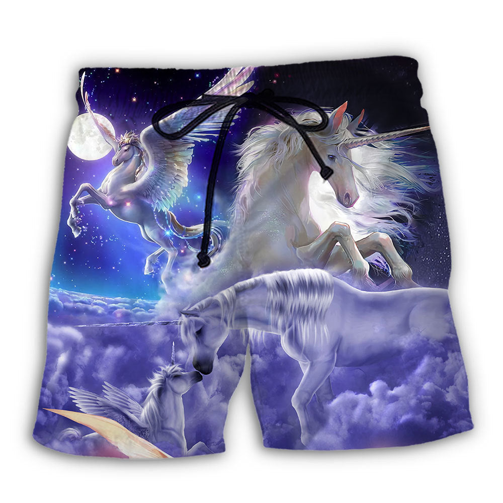 Fantasy Unicorn Dreamy Art Style – Beach Short