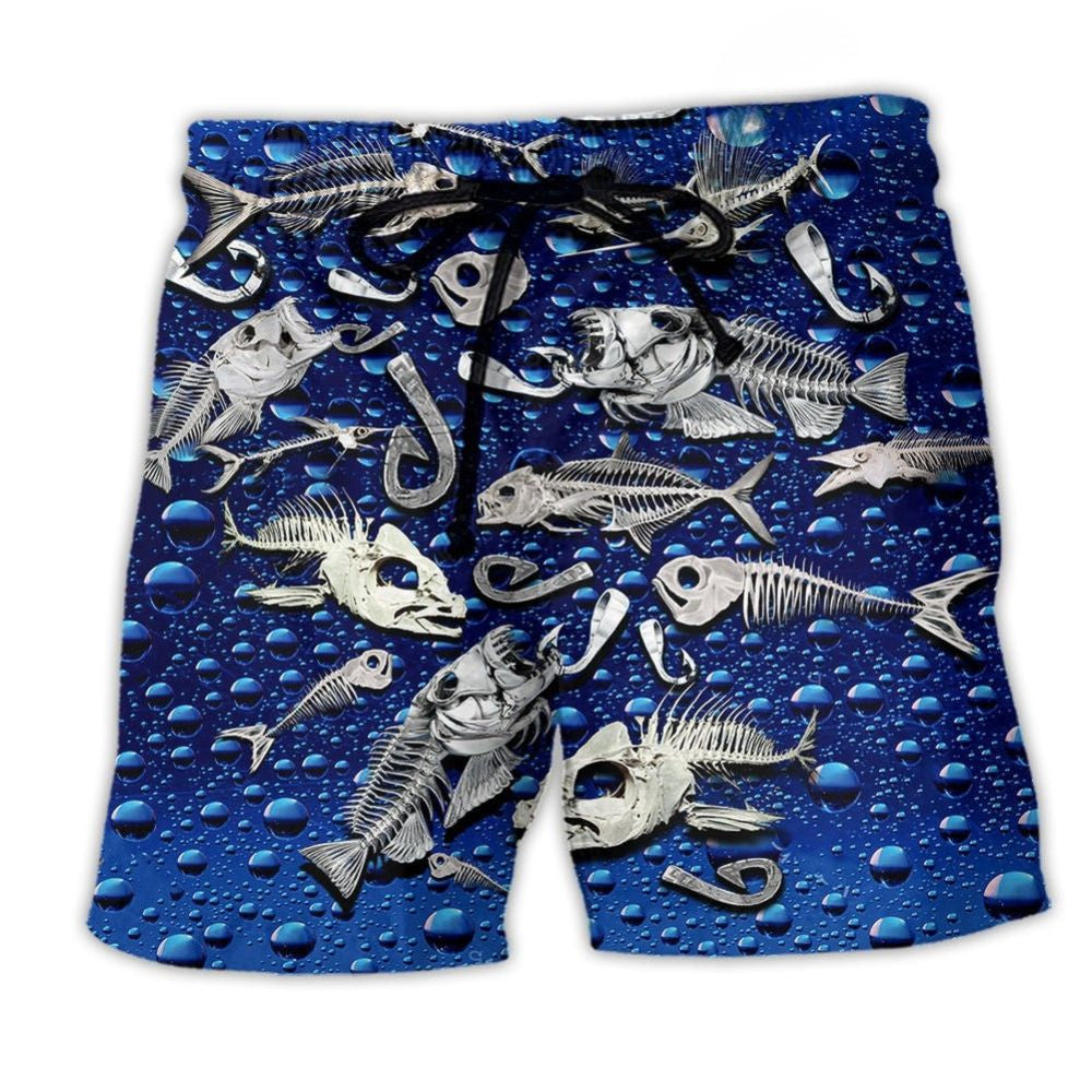 Fishing Fishbone Blue Style – Beach Short